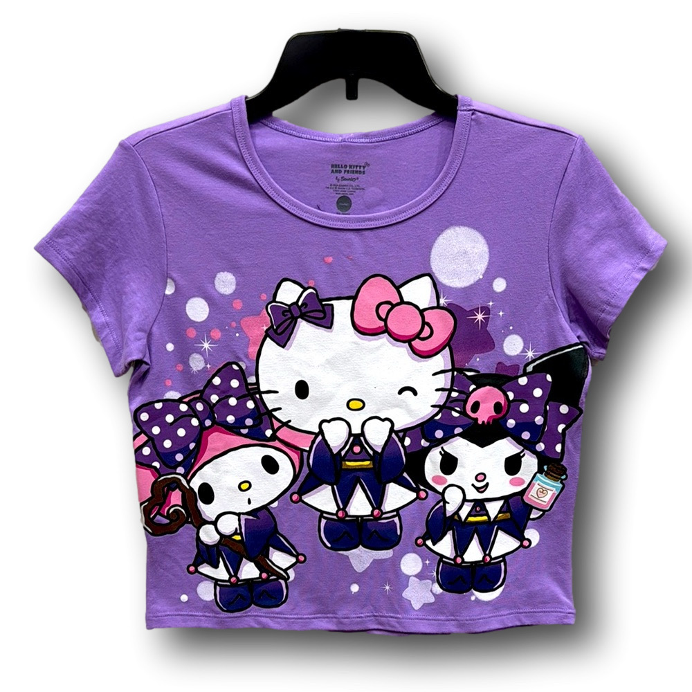 Hello Kitty & Friends Magic Trio Graphic Crop Top - Size Small - NWT